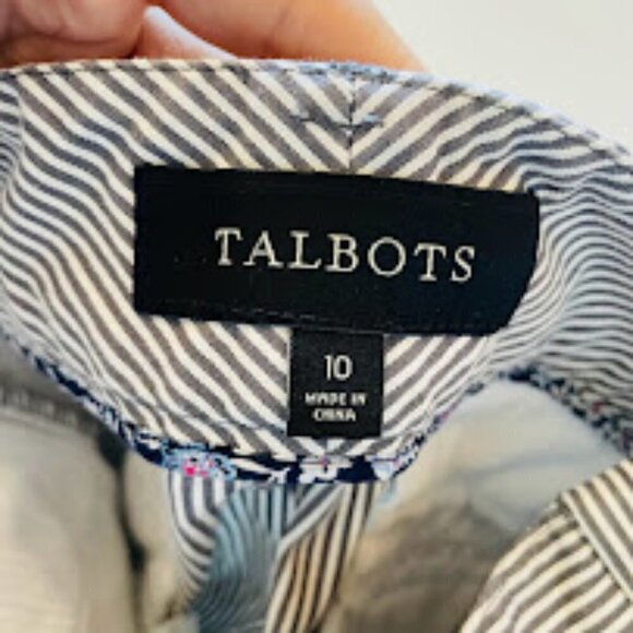 Talbots Pant Trouser Curvy Stripe Train Engineer Curvy Classic Traditional White - Picture 6 of 10